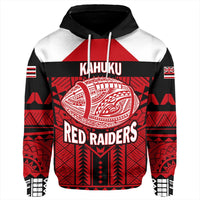Polynesian Hoodie Custom Hawaiian High Kahuku Red Raiders Football Hoodie LT10 - Wonder Print Shop