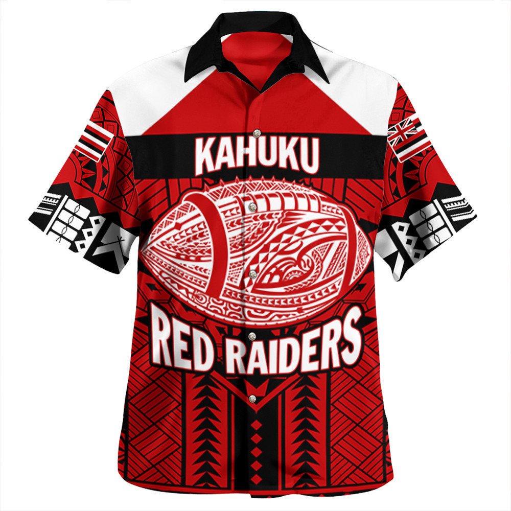 Wonder Print Shop Hawaiian Shirt - Personalized Hawaiian High Kahuku Red Raiders Football Hawaiian Shirt LT10 - Wonder Print Shop