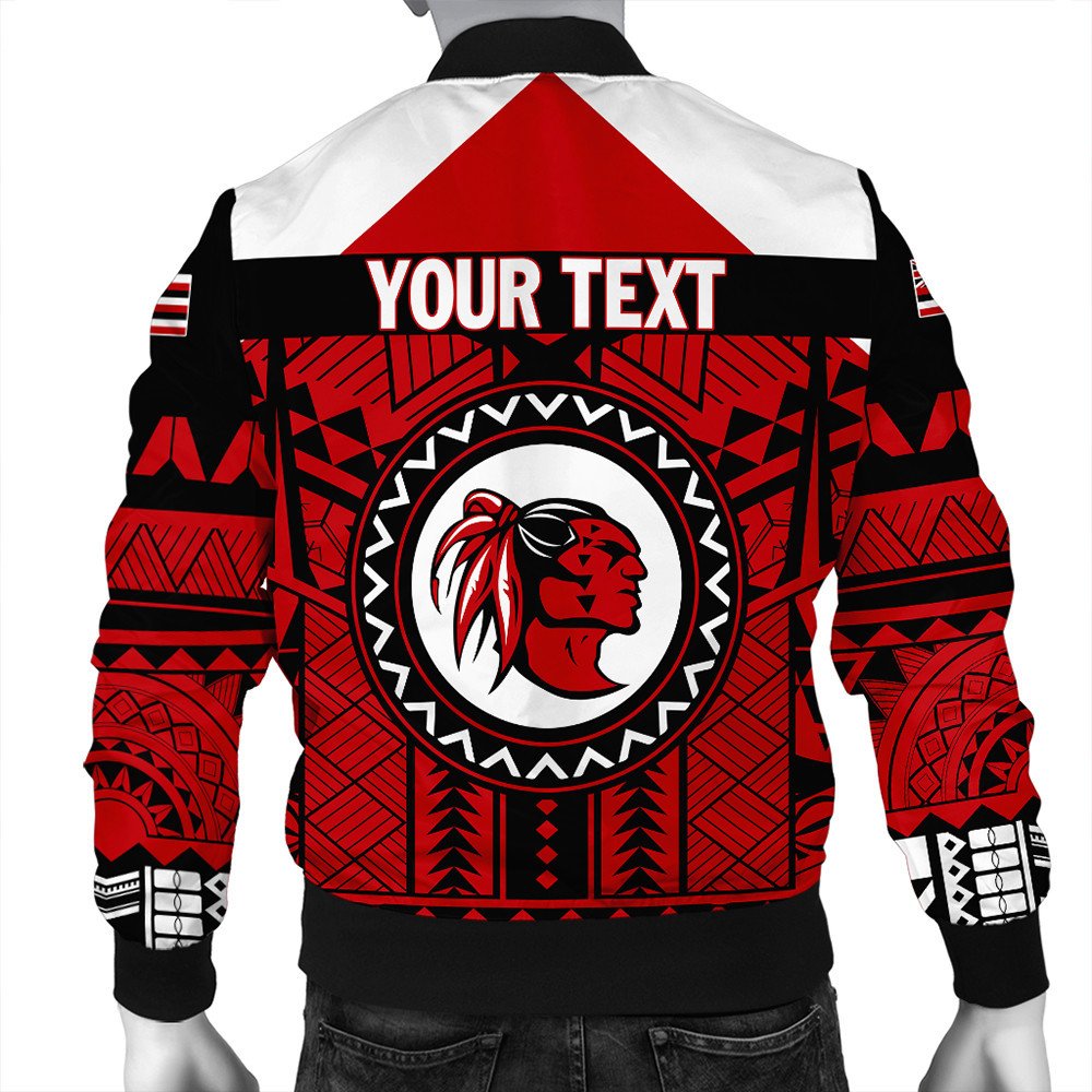 Wonder Print Shop Jacket - Personalized Hawaiian High Kahuku Red Raiders Football Bomber Jacket LT10 - Wonder Print Shop