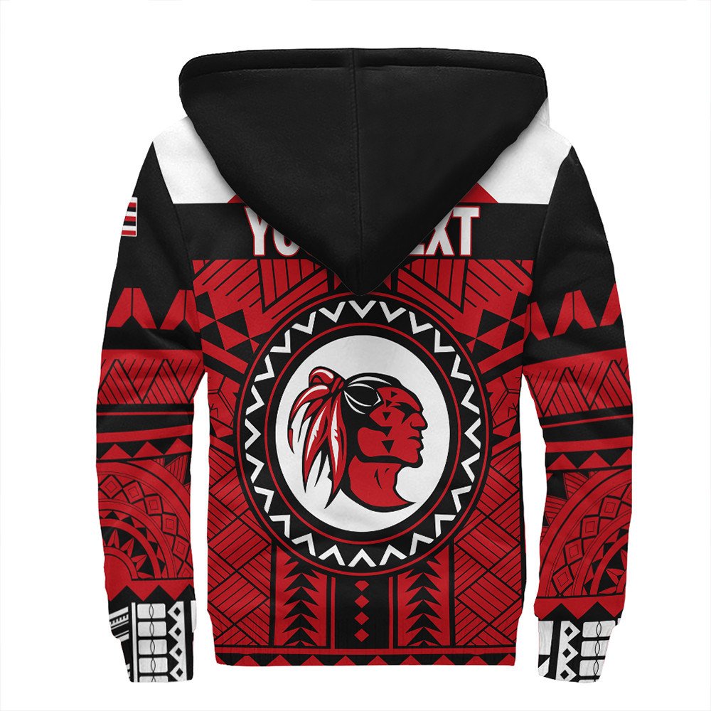 Wonder Print Shop Hoodie - Personalized Hawaiian High Kahuku Red Raiders Football Sherpa Hoodie LT10 - Wonder Print Shop