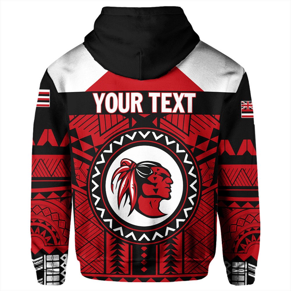 Polynesian Hoodie Custom Hawaiian High Kahuku Red Raiders Football Zip Hoodie LT10 - Wonder Print Shop