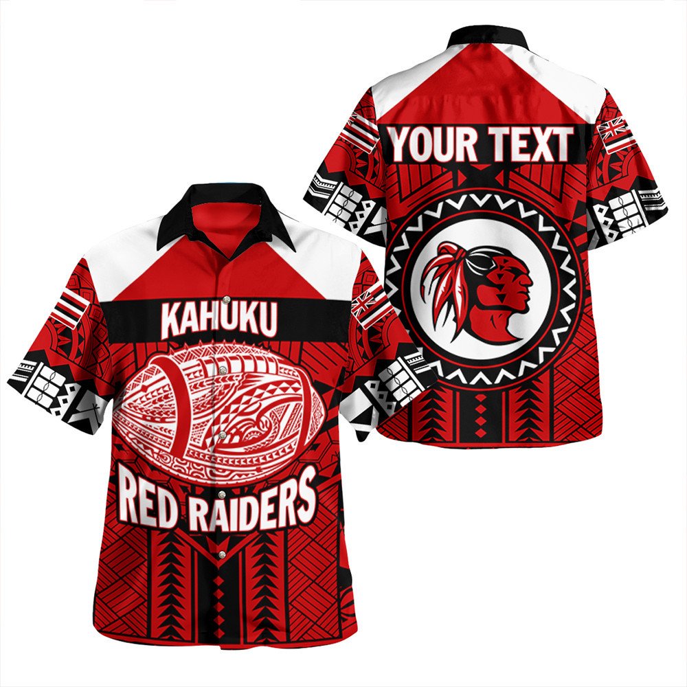 Wonder Print Shop Hawaiian Shirt - Personalized Hawaiian High Kahuku Red Raiders Football Hawaiian Shirt LT10 - Wonder Print Shop