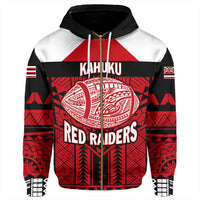 Polynesian Hoodie Custom Hawaiian High Kahuku Red Raiders Football Zip Hoodie LT10 - Wonder Print Shop