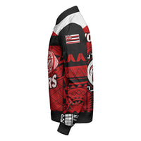 Wonder Print Shop Jacket - Personalized Hawaiian High Kahuku Red Raiders Football Sleeve Zip Bomber Jacket LT10 - Wonder Print Shop
