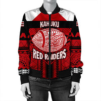 Wonder Print Shop Jacket - Personalized Hawaiian High Kahuku Red Raiders Football Bomber Jacket LT10 - Wonder Print Shop