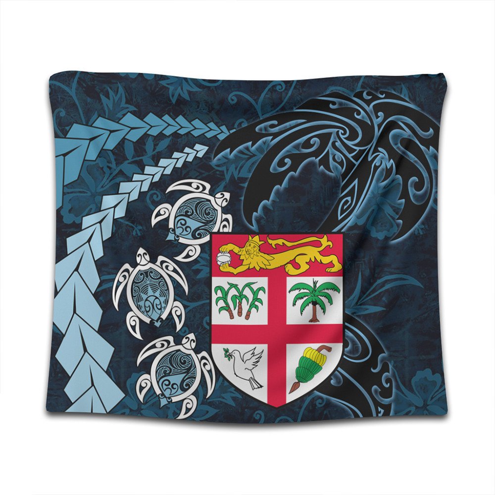 Wonder Print Shop Home Decor - Fiji Coat of Arms Turtle Palm Tree Tapestry LT10 - Wonder Print Shop