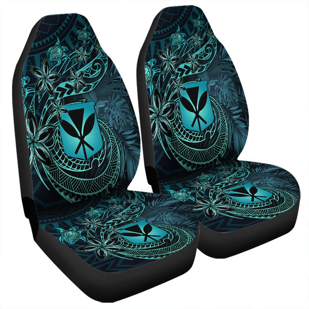 Wonder Print Shop Car Accessories - Hawaii Kanaka Maoli Turquoise Tiare Honu Car Seat Covers LT10 - Wonder Print Shop