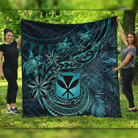 Wonder Print Shop Home Set - Hawaii Kanaka Maoli Turquoise Tiare Honu Quilt LT10 - Wonder Print Shop
