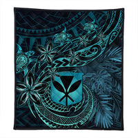 Wonder Print Shop Home Set - Hawaii Kanaka Maoli Turquoise Tiare Honu Quilt LT10 - Wonder Print Shop