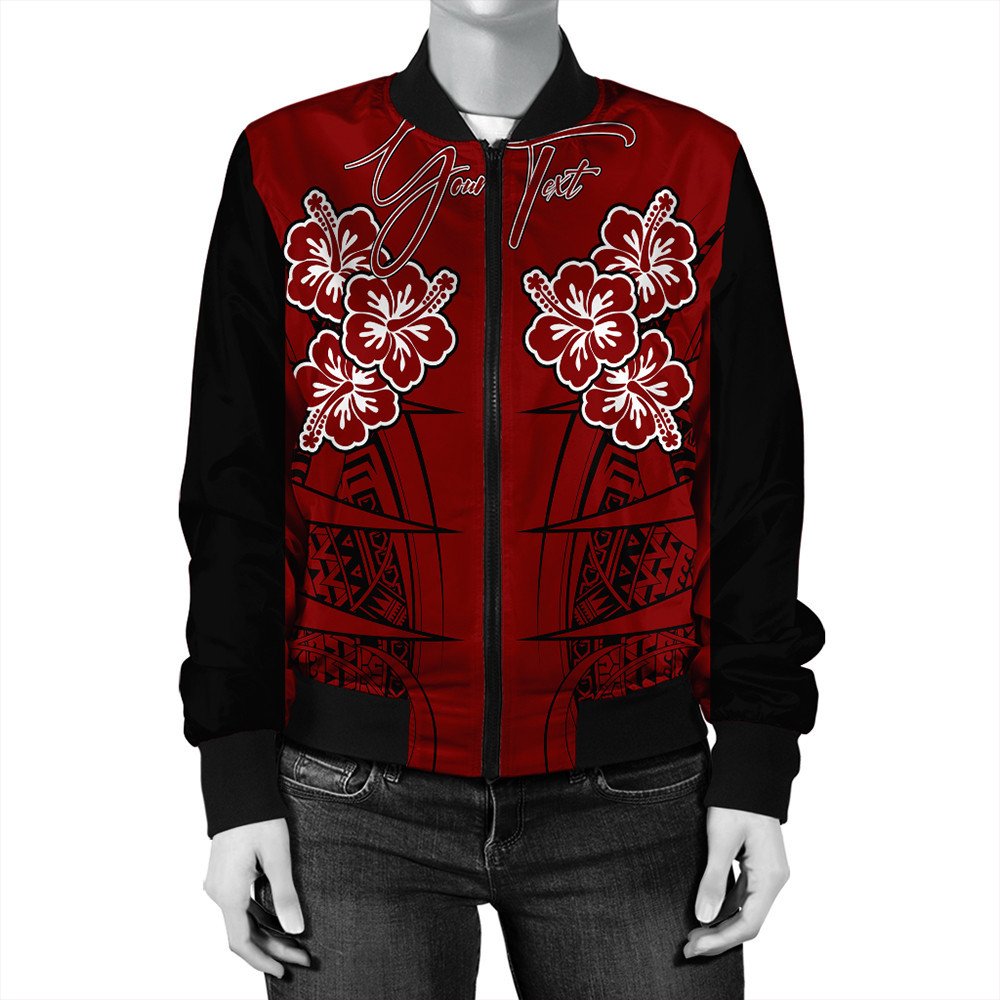 Polynesian Jacket Personalized Hawaii Spearhead Hibiscus Polynesian Bomber Jacket LT10 - Wonder Print Shop