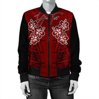 Polynesian Jacket Personalized Hawaii Spearhead Hibiscus Polynesian Bomber Jacket LT10 - Wonder Print Shop