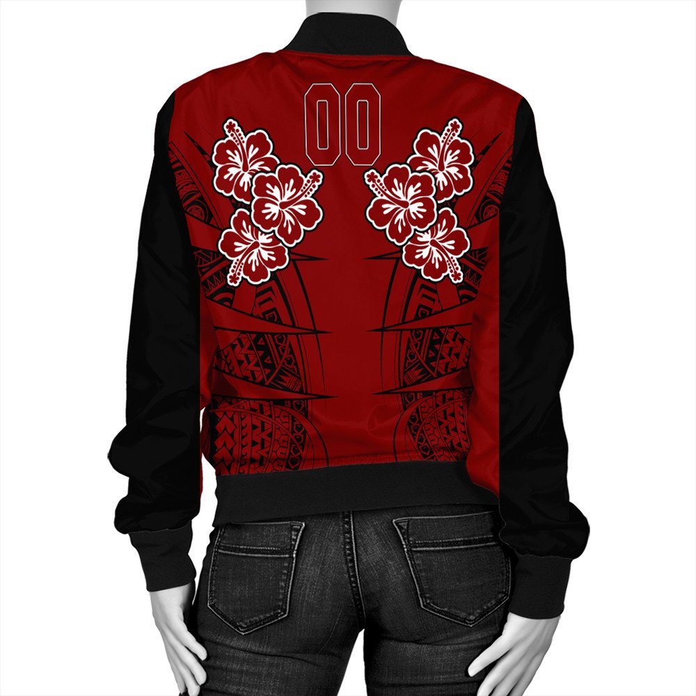 Polynesian Jacket Personalized Hawaii Spearhead Hibiscus Polynesian Bomber Jacket LT10 - Wonder Print Shop