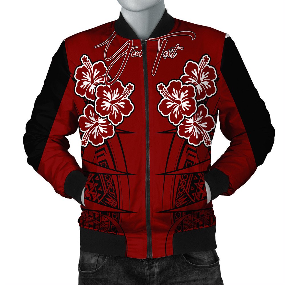 Polynesian Jacket Personalized Hawaii Spearhead Hibiscus Polynesian Bomber Jacket LT10 - Wonder Print Shop