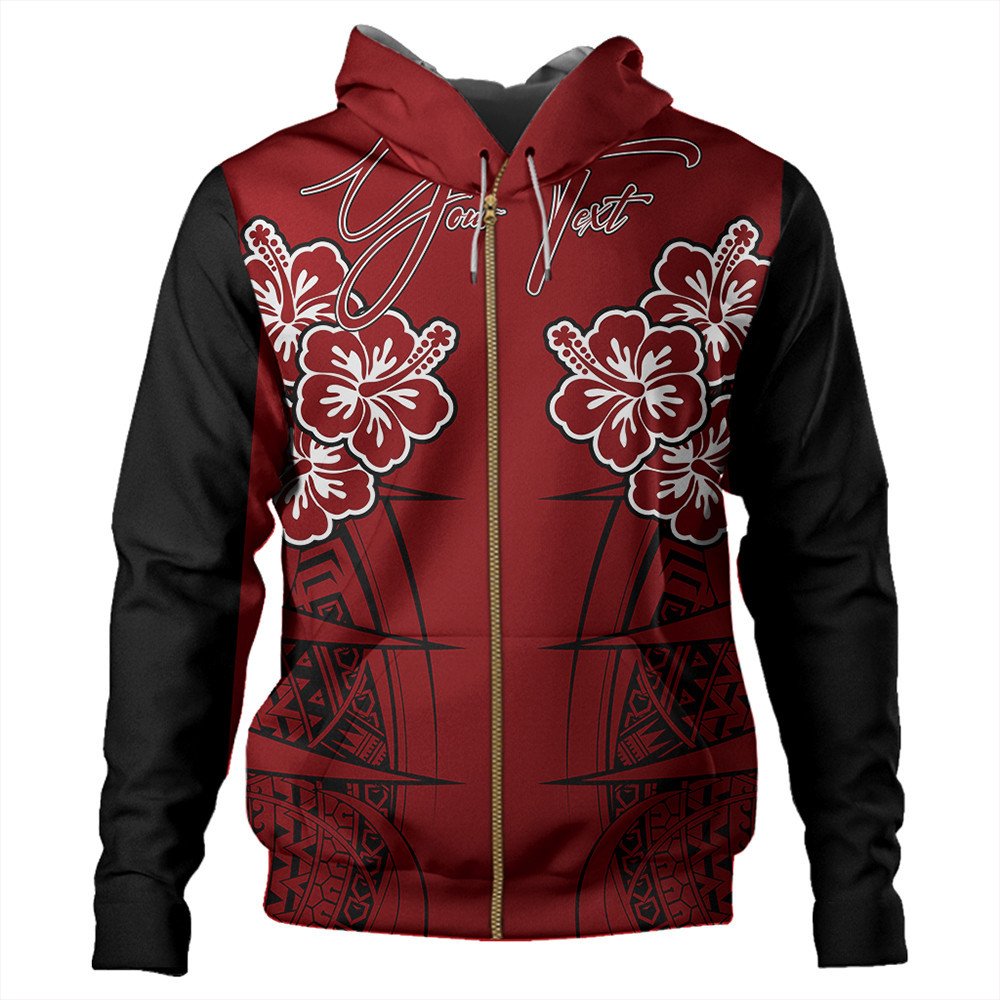 Polynesian Hoodie Custom Hawaii Spearhead Hibiscus Polynesian Zip Hoodie LT10 - Wonder Print Shop