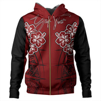 Polynesian Hoodie Custom Hawaii Spearhead Hibiscus Polynesian Zip Hoodie LT10 - Wonder Print Shop