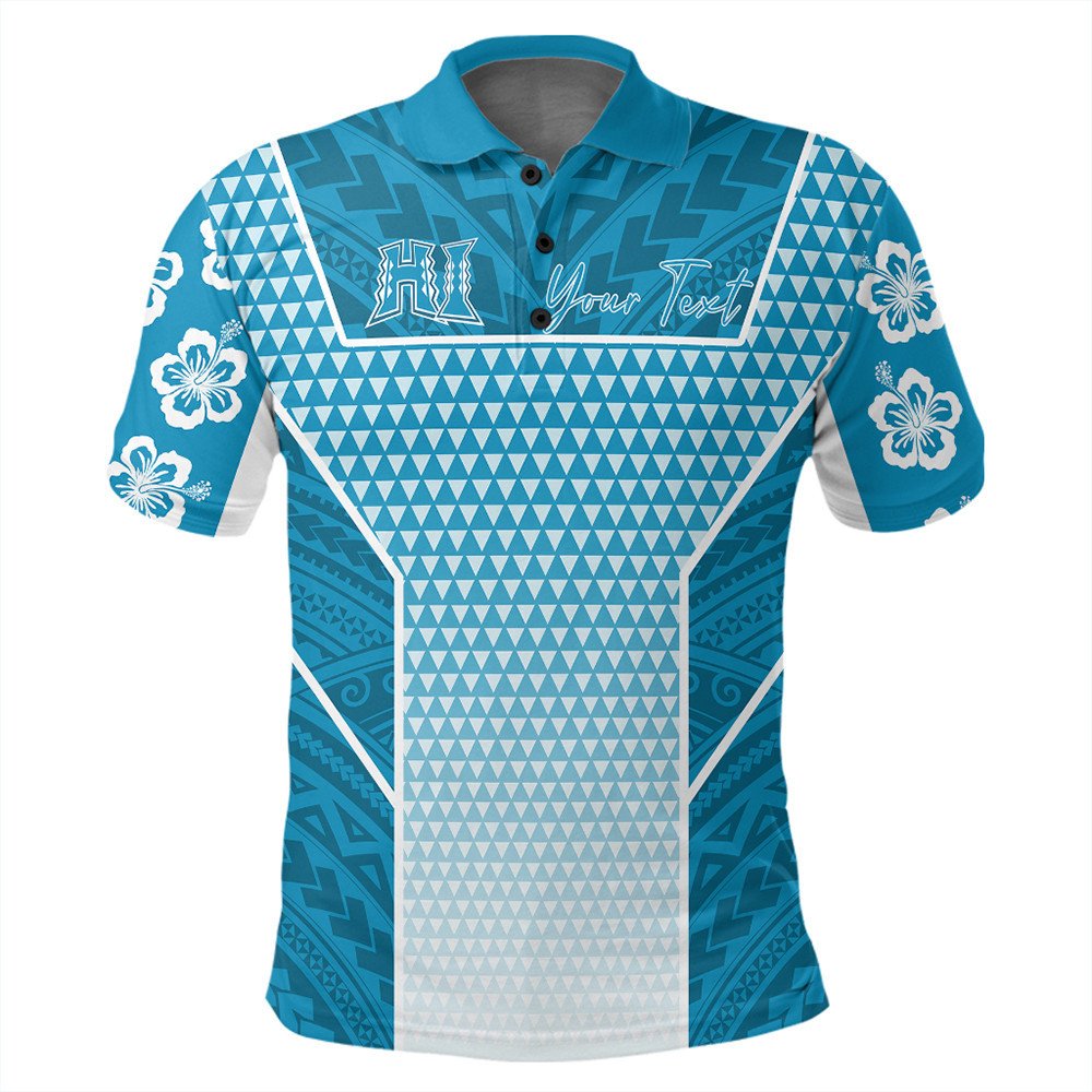 Polynesian Polo Shirt Custom Kakau Hawaii Polynesian Blue Gradient Polo Shirt LT10 - Wonder Print Shop
