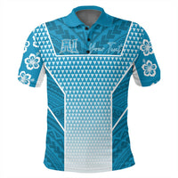 Polynesian Polo Shirt Custom Kakau Hawaii Polynesian Blue Gradient Polo Shirt LT10 - Wonder Print Shop