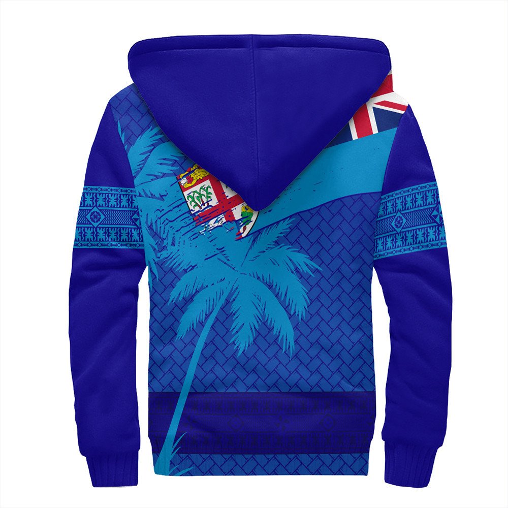 Polynesian Hoodie Fiji Palm Tree Coat Of Arms Sherpa Hoodie LT10 - Wonder Print Shop