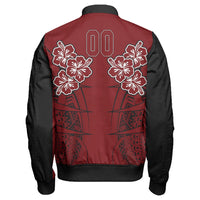 Polynesian Jacket Personalized Hawaii Spearhead Hibiscus Polynesian Sleeve Zip Bomber Jacket LT10 - Wonder Print Shop
