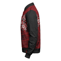 Polynesian Jacket Personalized Hawaii Spearhead Hibiscus Polynesian Sleeve Zip Bomber Jacket LT10 - Wonder Print Shop