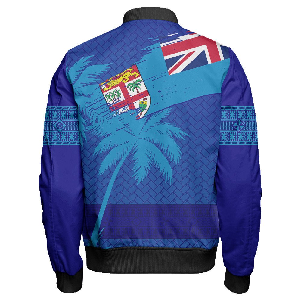 Polynesian Jacket Fiji Palm Tree Coat Of Arms Sleeve Zip Bomber Jacket LT10 - Wonder Print Shop