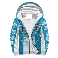Polynesian Hoodie Personalized Kakau Hawaii Polynesian Blue Gradient Sherpa Hoodie LT10 - Wonder Print Shop