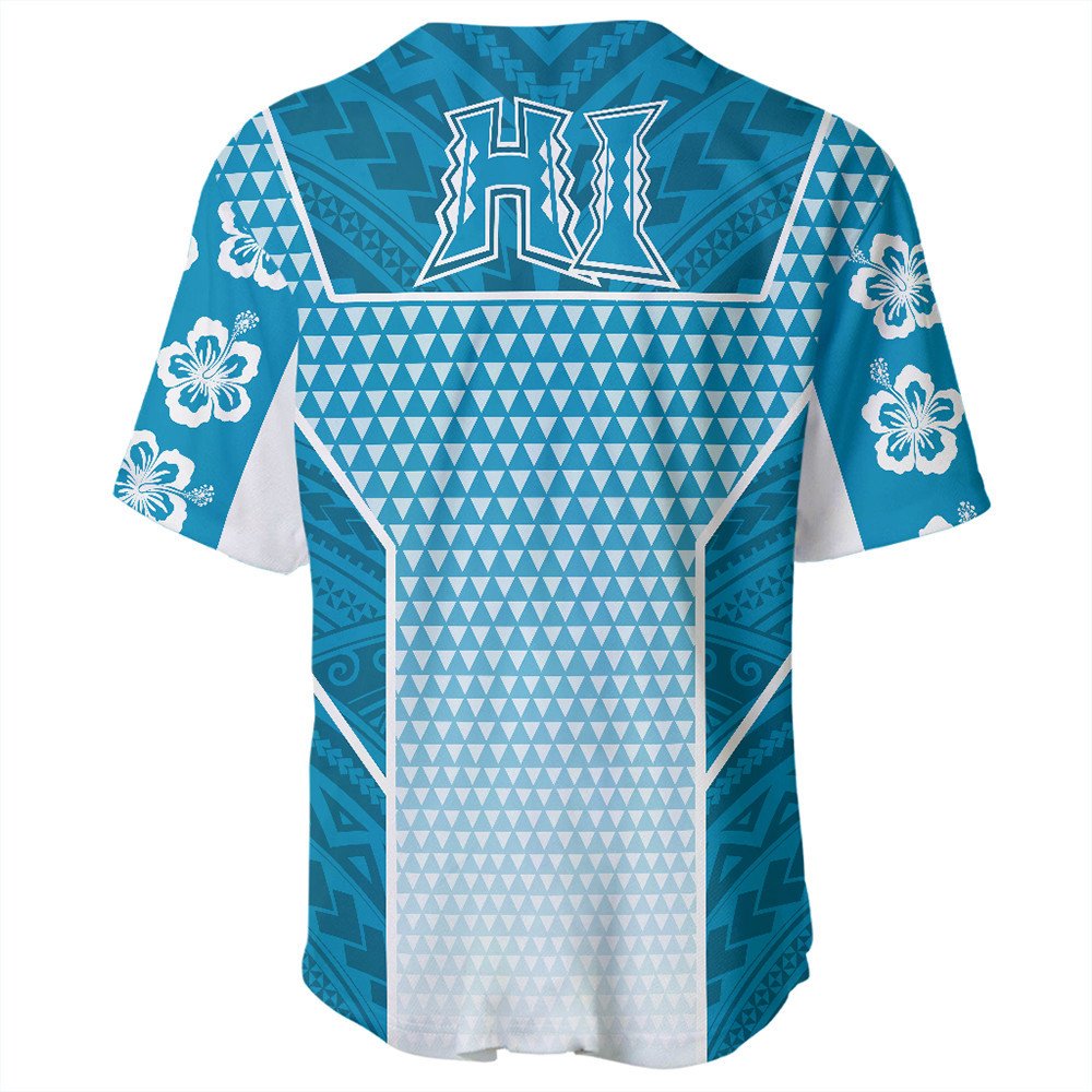 Polynesian Shirt Personalized Kakau Hawaii Polynesian Blue Gradient Baseball Jersey LT10 - Wonder Print Shop