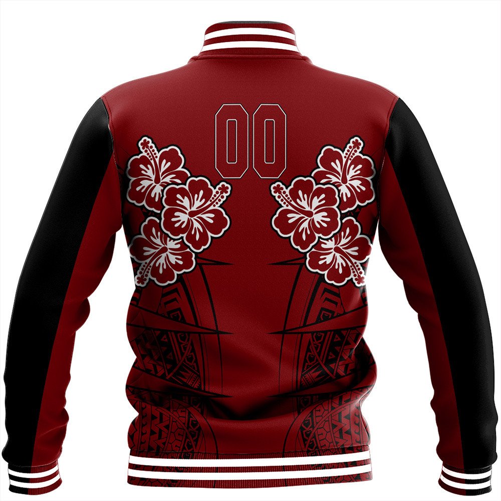 Polynesian Jacket Personalized Hawaii Spearhead Hibiscus Polynesian Baseball Jacket LT10 - Wonder Print Shop