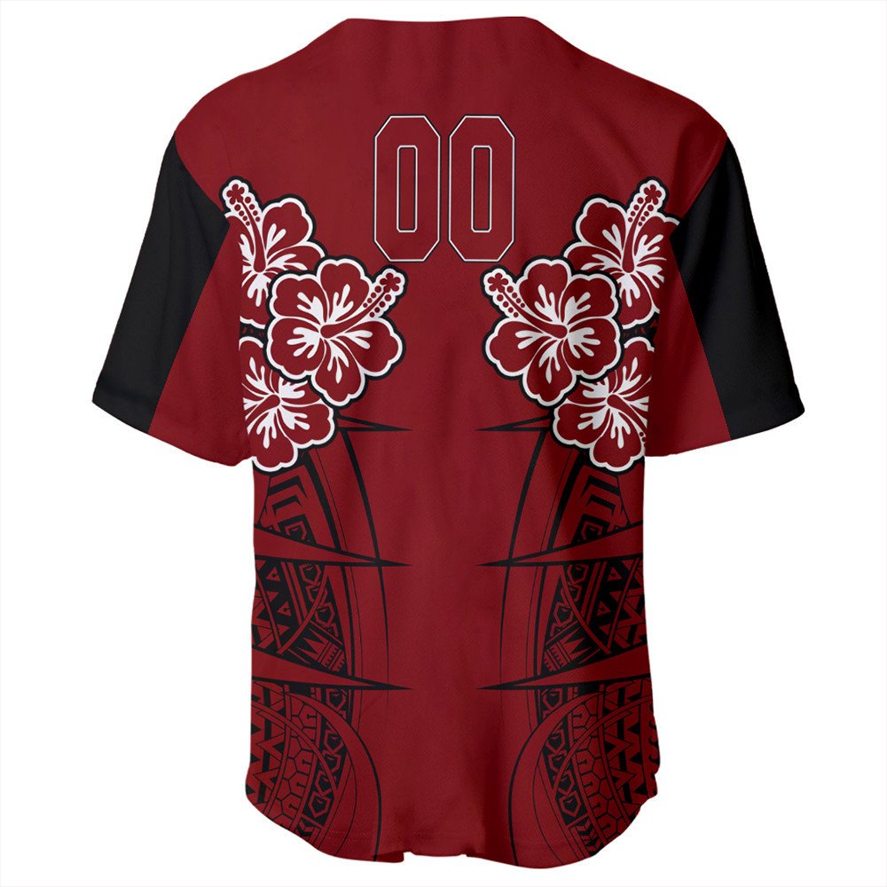 Polynesian Shirt Personalized Hawaii Spearhead Hibiscus Polynesian Baseball Jersey LT10 - Wonder Print Shop
