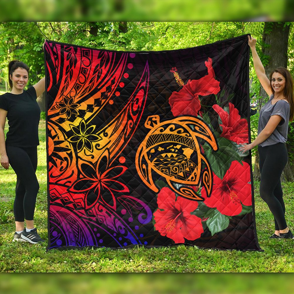 Polynesian Home Set Hawaii Turtle Ocean Quilt LT10 - Wonder Print Shop