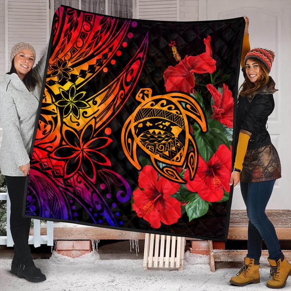 Polynesian Home Set Hawaii Turtle Ocean Quilt LT10 - Wonder Print Shop