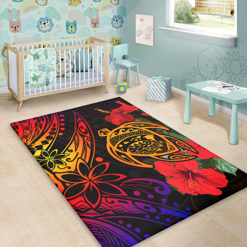 Polynesian Home Set Hawaii Turtle Ocean Area Rug LT10 - Wonder Print Shop