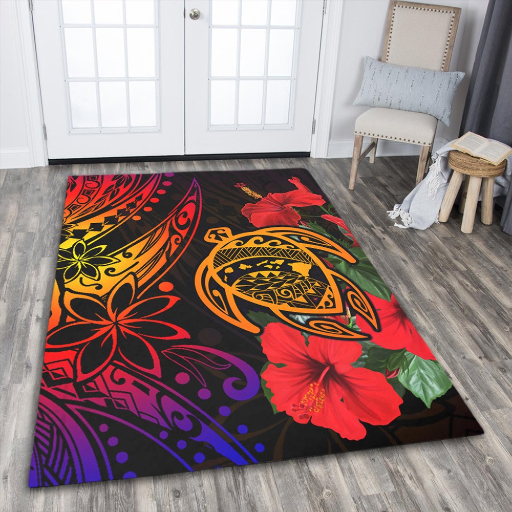 Polynesian Home Set Hawaii Turtle Ocean Area Rug LT10 - Wonder Print Shop