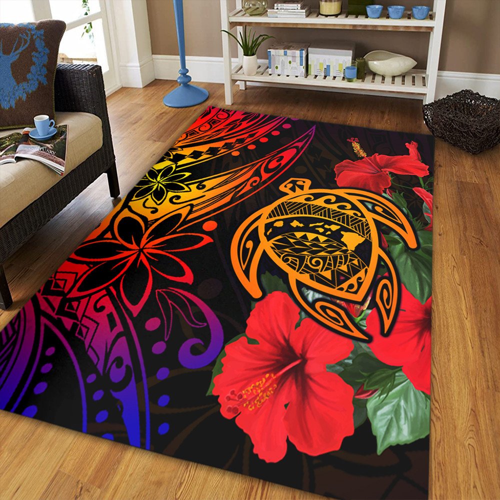 Polynesian Home Set Hawaii Turtle Ocean Area Rug LT10 - Wonder Print Shop