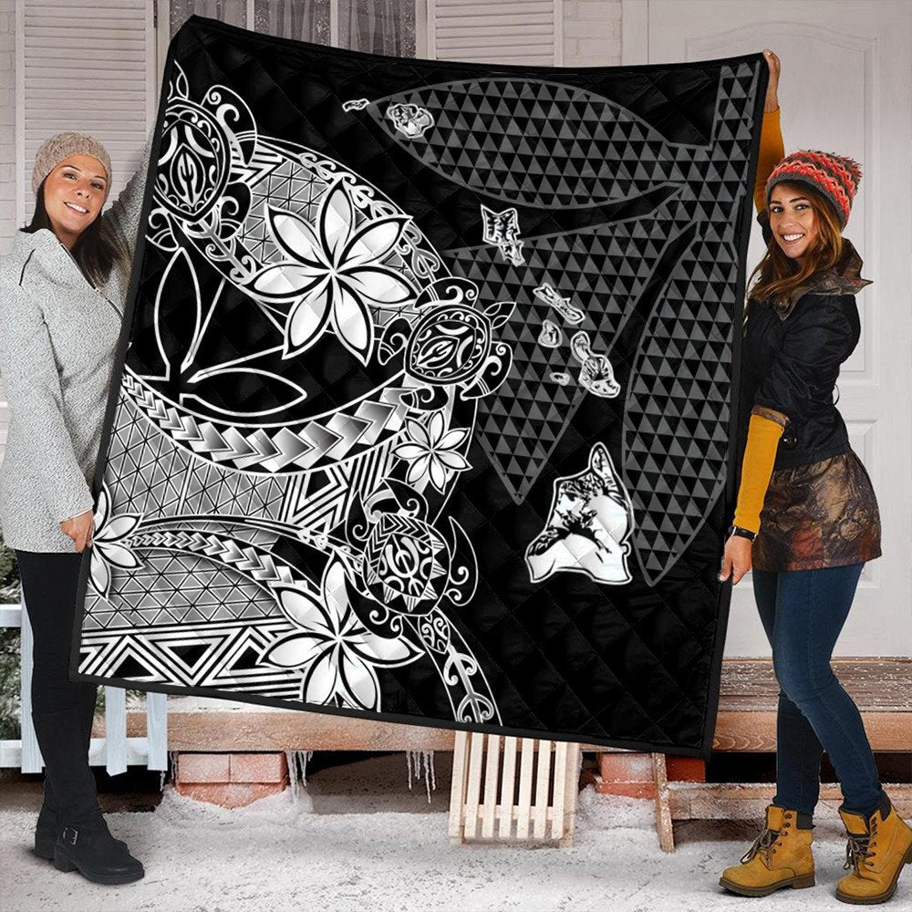 Polynesian Home Set Kanaka Black Kakau Hawaiian Quilt LT10 - Wonder Print Shop