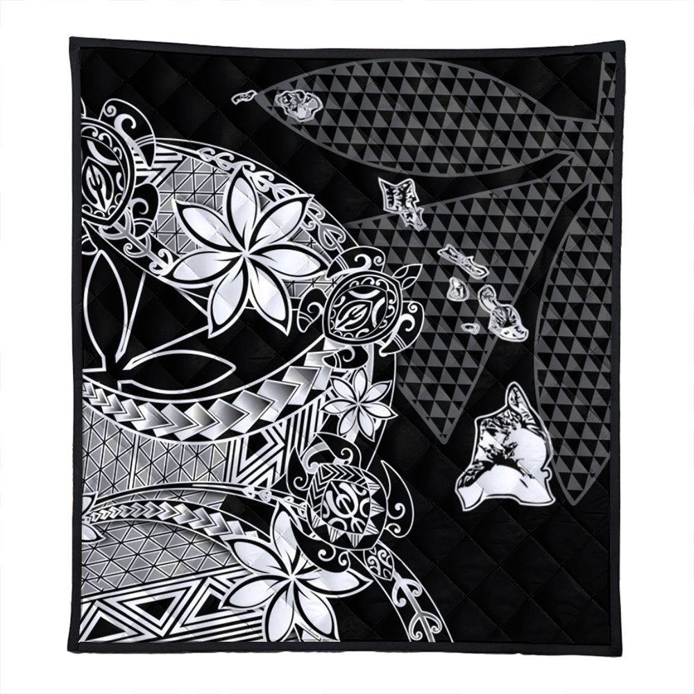 Polynesian Home Set Kanaka Black Kakau Hawaiian Quilt LT10 - Wonder Print Shop