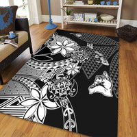 Polynesian Home Set Kanaka Black Kakau Hawaiian Area Rug LT10 - Wonder Print Shop