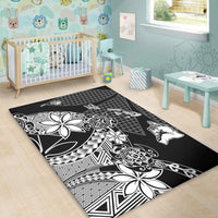 Polynesian Home Set Kanaka Black Kakau Hawaiian Area Rug LT10 - Wonder Print Shop