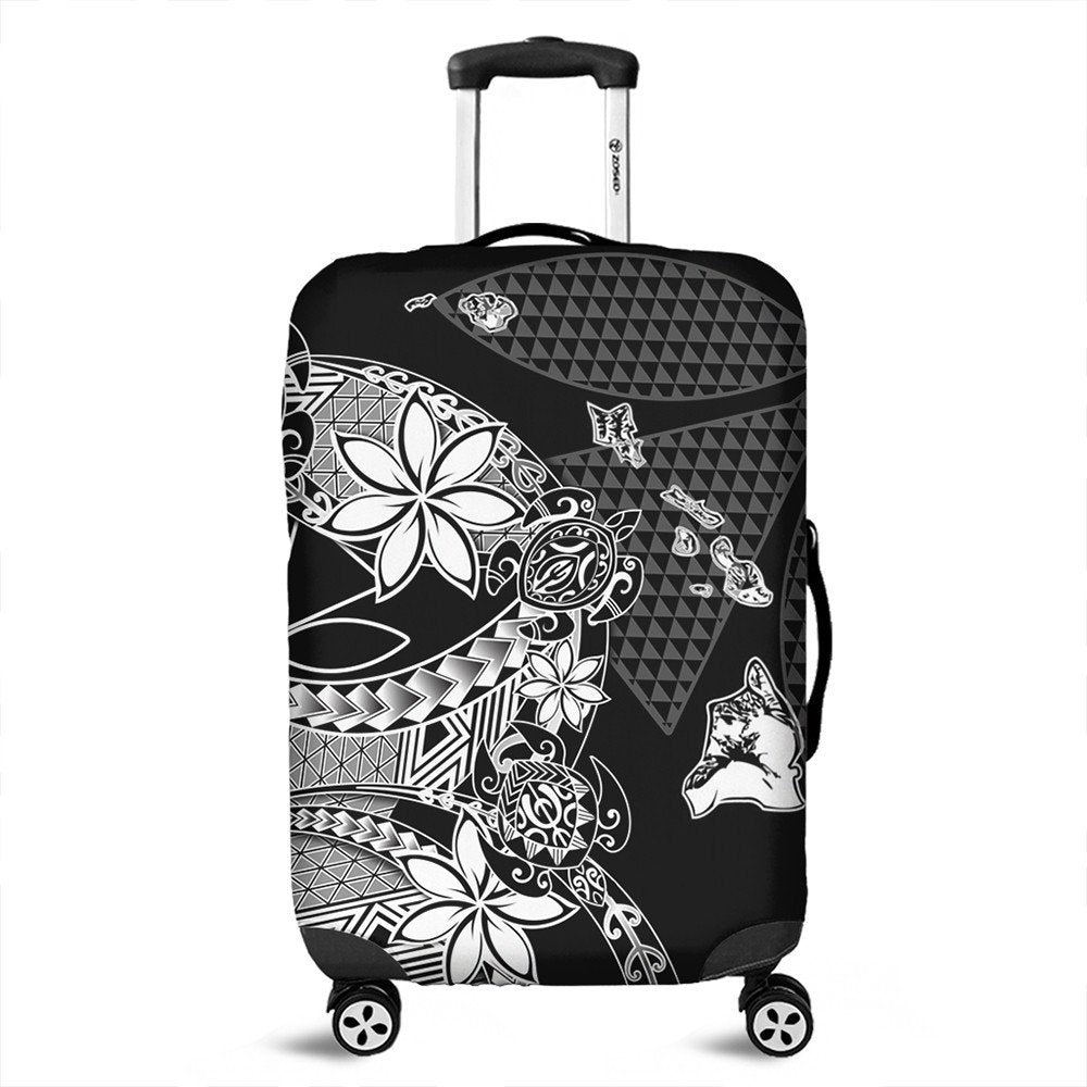 Polynesian Luggage Covers Kanaka Black Kakau Hawaiian Travel Suitcase Cover LT10 - Wonder Print Shop