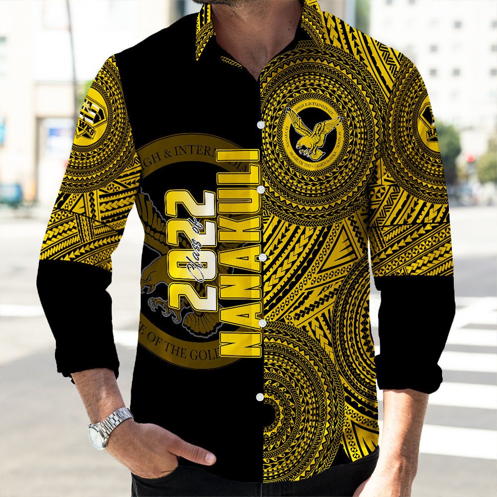 Polynesian Shirt Personalized Hawaii Class Of Nanakuli Long Sleeve Button Shirt LT10 - Wonder Print Shop