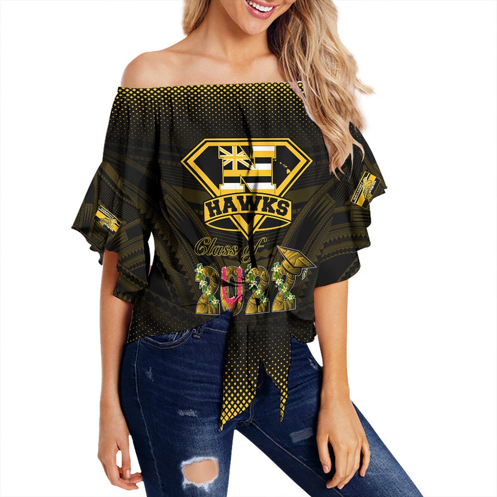 polynesian-clothing-personalized-hawaii-class-of-nanakuli-golden-hawks-off-shoulder-wrap-waist-top