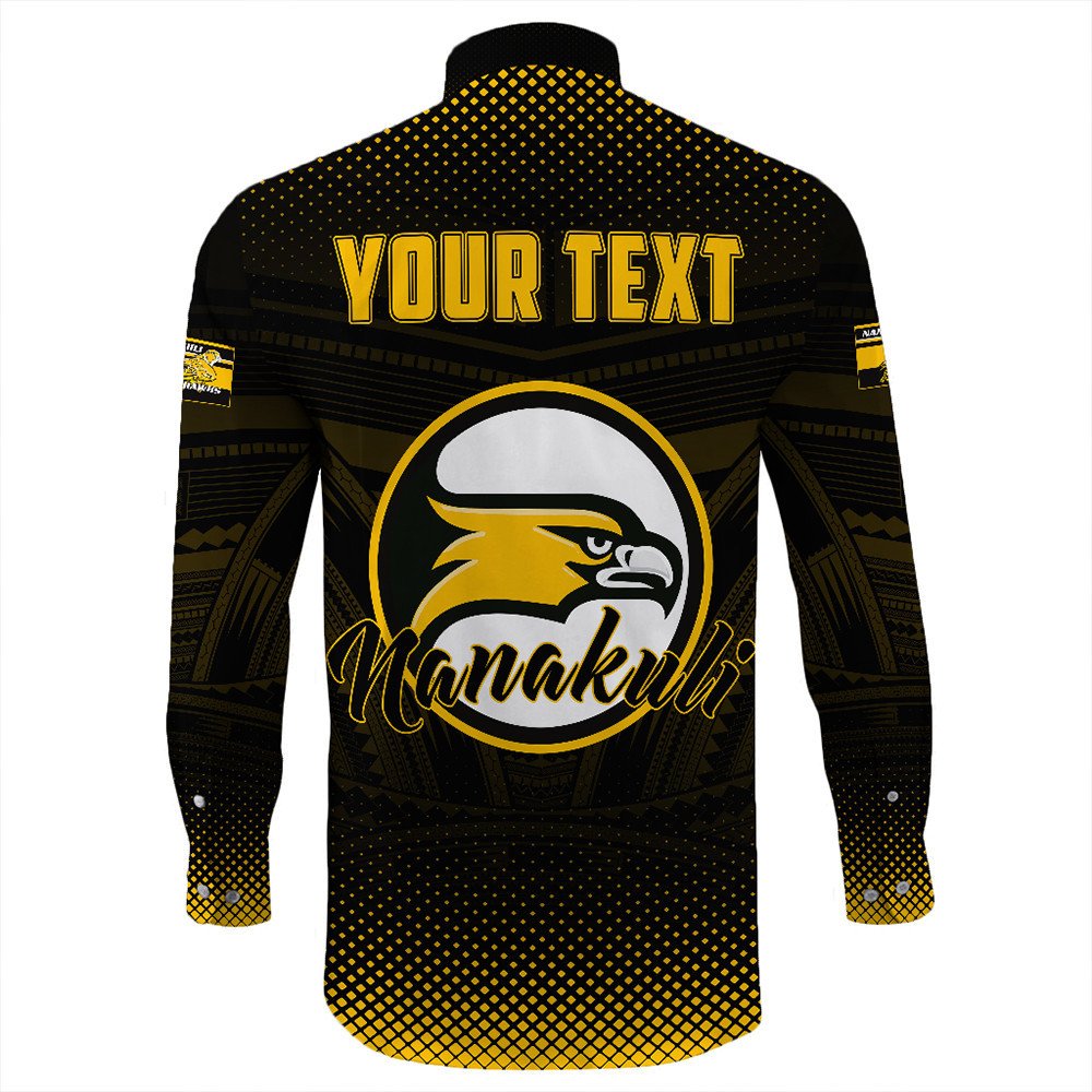 Polynesian Shirt Personalized Hawaii Class Of Nanakuli Golden Hawks Long Sleeve Button Shirt LT10 - Wonder Print Shop