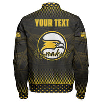 Polynesian Jacket Personalized Hawaii Class Of Nanakuli Golden Hawks Sleeve Zip Bomber Jacket LT10 - Wonder Print Shop