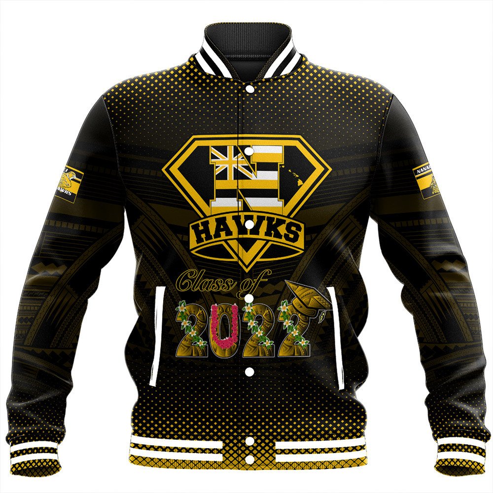 Polynesian Jacket Personalized Hawaii Class Of Nanakuli Golden Hawks Baseball Jacket LT10 - Wonder Print Shop