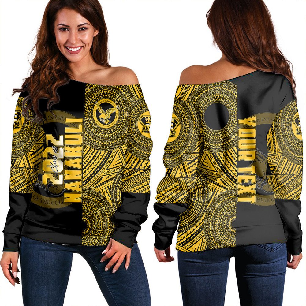 Polynesian Sweatshirt Personalized Hawaii Class Of Nanakuli Women Off Shoulder LT10 - Wonder Print Shop