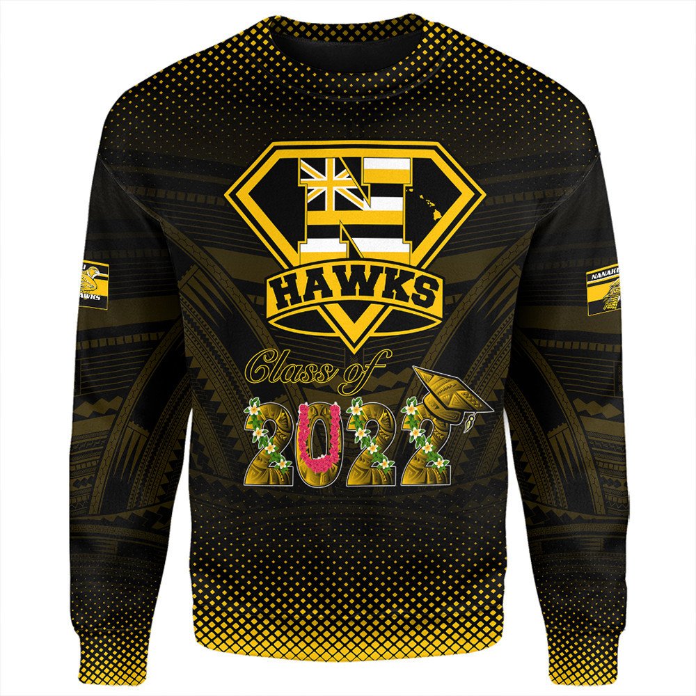 Polynesian Sweatshirt Personalized Hawaii Class Of Nanakuli Golden Hawks Sweatshirt LT10 - Wonder Print Shop
