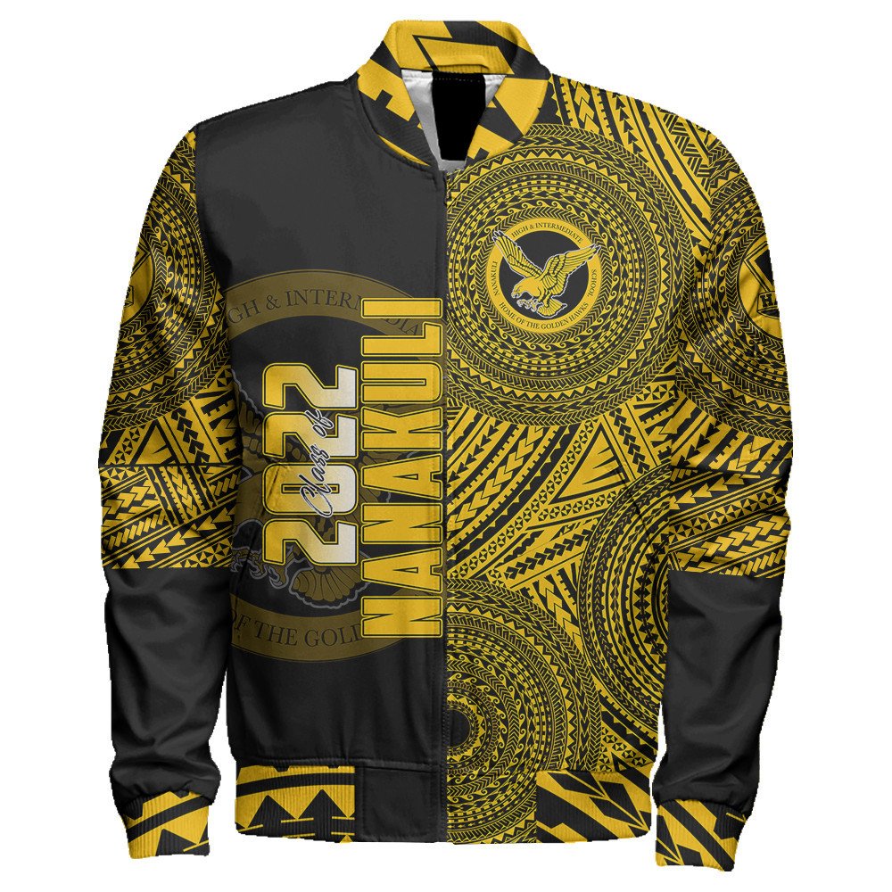 Polynesian Jacket Personalized Hawaii Class Of Nanakuli Sleeve Zip Bomber Jacket LT10 - Wonder Print Shop