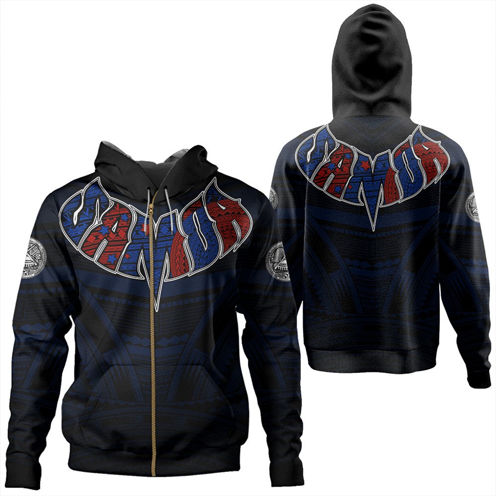 Polynesian Hoodie American Samoa Forever Zip Hoodie LT10 - Wonder Print Shop