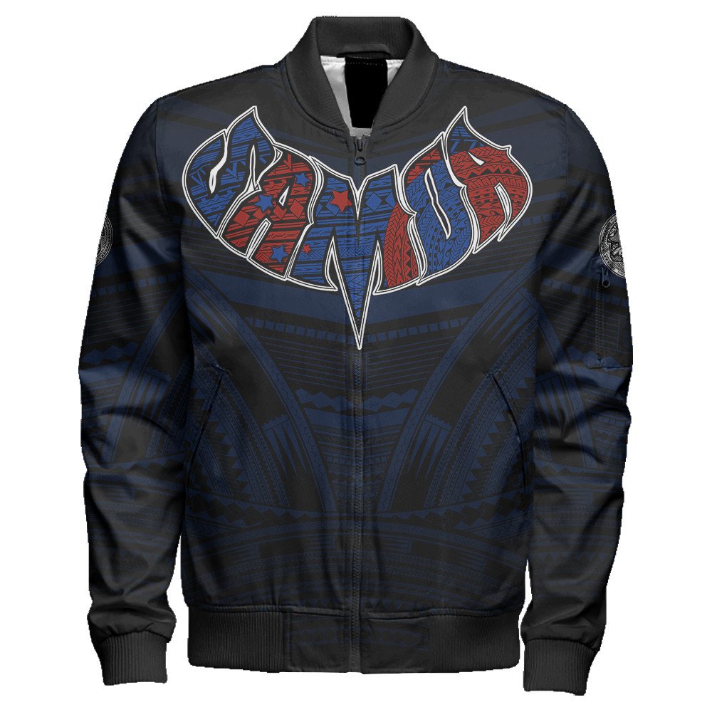 Polynesian Jacket American Samoa Forever Sleeve Zip Bomber Jacket LT10 - Wonder Print Shop