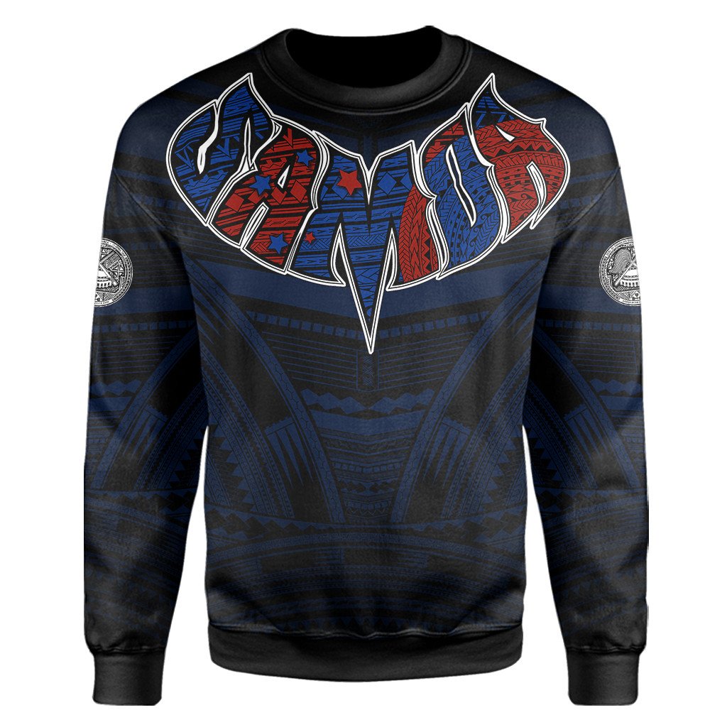 Polynesian Sweatshirt American Samoa Forever Sweatshirt LT10 - Wonder Print Shop